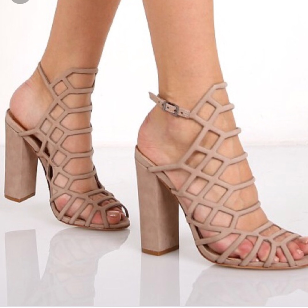 Schutz Caged Block Heel Sandal